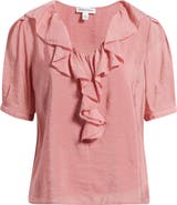 Nordstrom Ruffle Crinkle Semisheer Top