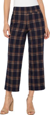 Liverpool Los Angeles Mabel Plaid Crop Wide Leg Pants