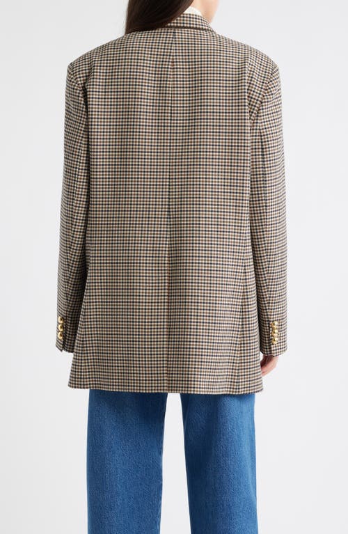 Frame Womens Navy Multi The Houndstooth Stretch-woven Blazer In Gray