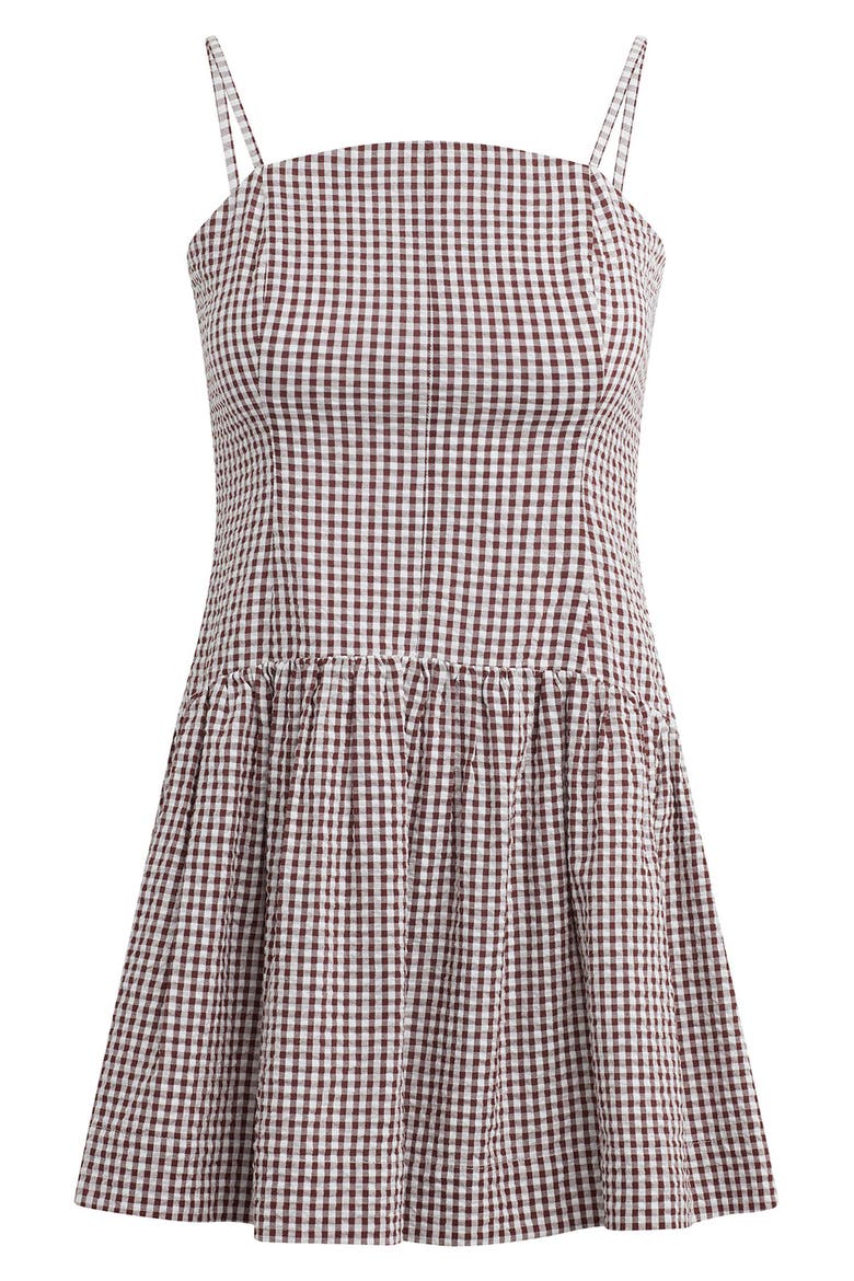 The Mara Check Minidress, Alternate, color, MACCHIATO GINGHAM
