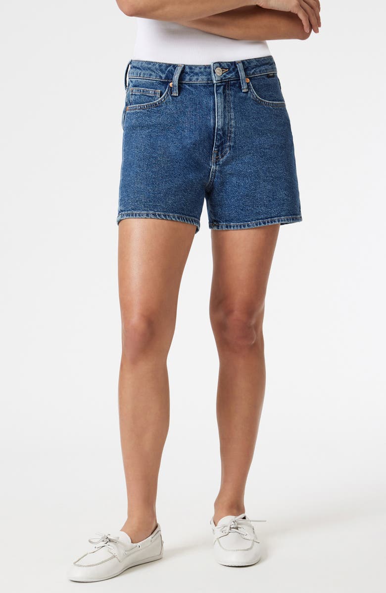 Mavi Jeans Heidi High Waist Denim Shorts, Main, color, Dark Shaded 90S