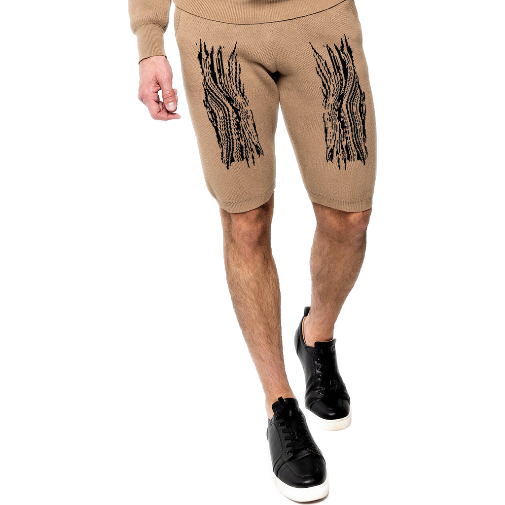 Dai Moda Caviar Embroidery Print Sweater Shorts