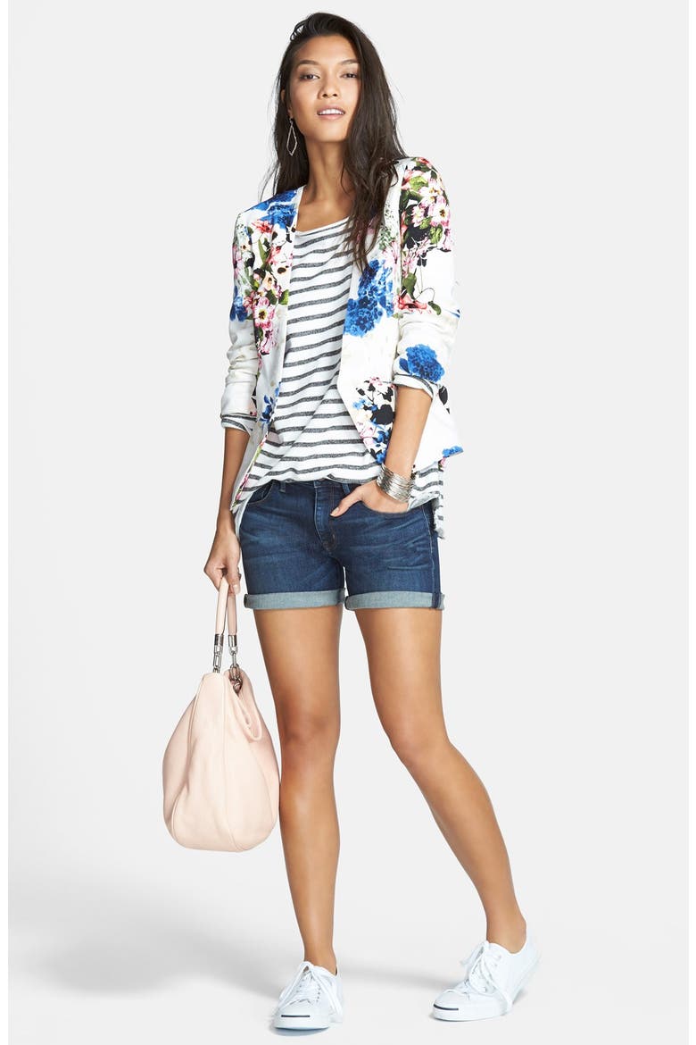 Floral Print Blazer, Alternate, color, IVORY/ MULTI FLORAL