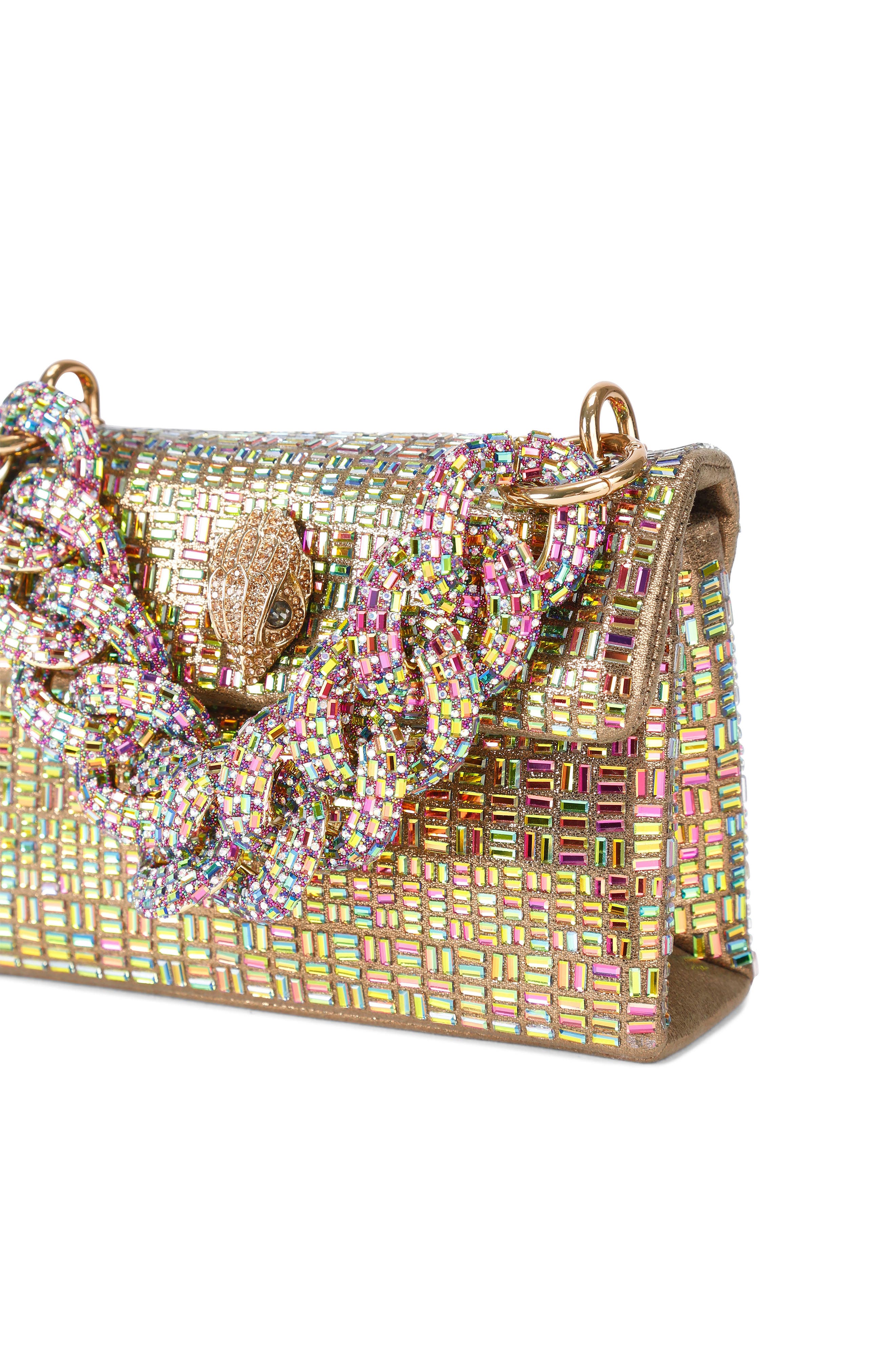 Kurt Geiger London Mini Kensington Bejeweled Crossbody Bag, Alternate, color, Open Yellow