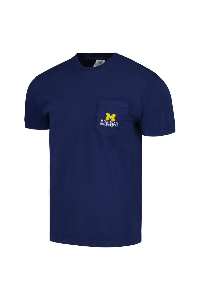 Men's Image One Navy Michigan Wolverines Painted Sky Comfort Colors Pocket T-Shirt, Alternate, color, Navy