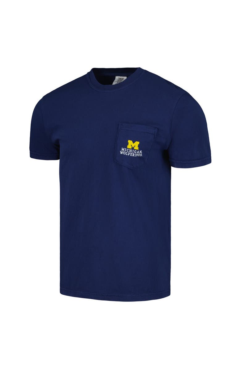 IMAGE ONE Men's Image One Navy Michigan Wolverines Painted Sky Comfort Colors Pocket T-Shirt, Alternate, color, Navy