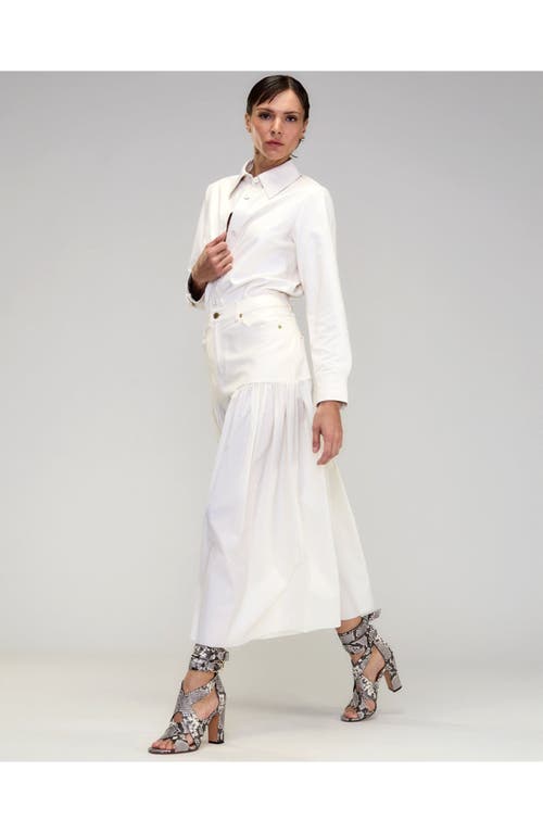 Cynthia Rowley Downtown Leather Nylon Skirt In Off_white