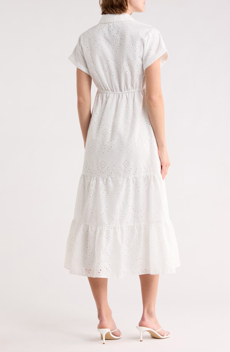 Sam Edelman Eyelet Maxi Shirtdress, Alternate, color, White