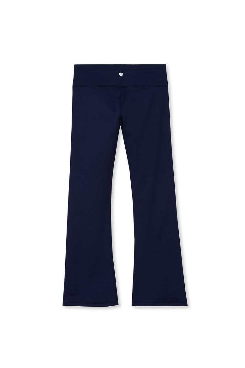 Girls Active Flare Leggings with Side Stripe, Alternate, color, Navy