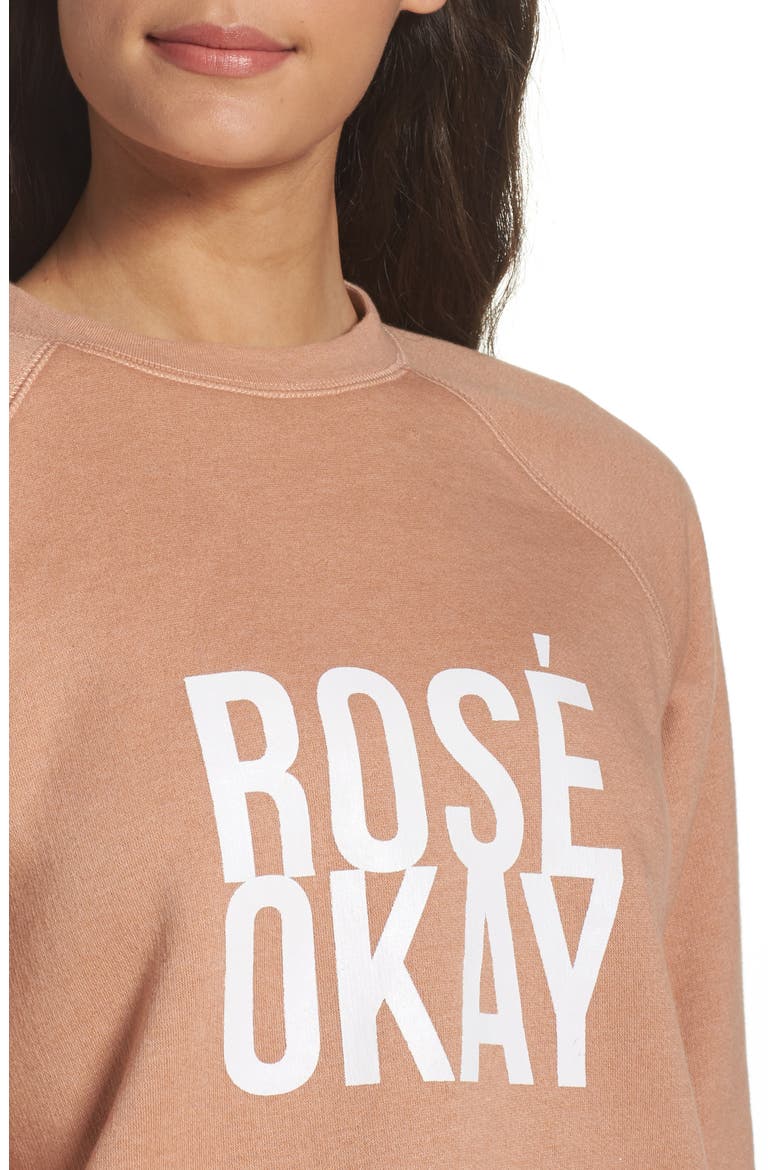 Rosé Okay Sweatshirt, Alternate, color, BEIGE