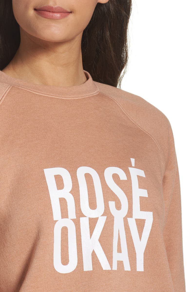 BRUNETTE the Label Rosé Okay Sweatshirt, Alternate, color,
