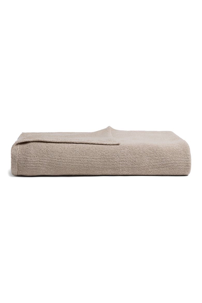 Soft Spun Cotton Blend Knit Throw Blanket, Main, color, NATURAL
