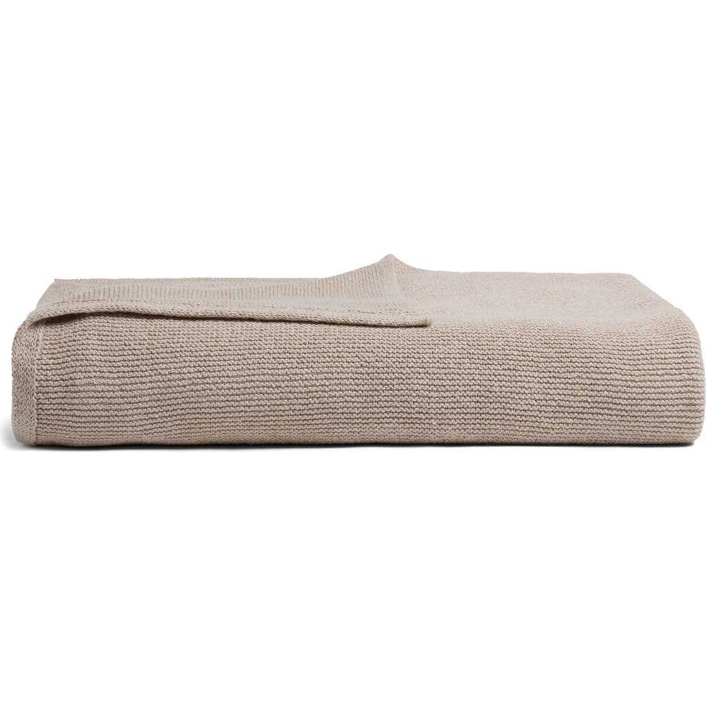Parachute Soft Spun Cotton Blend Knit Throw Blanket In Brown
