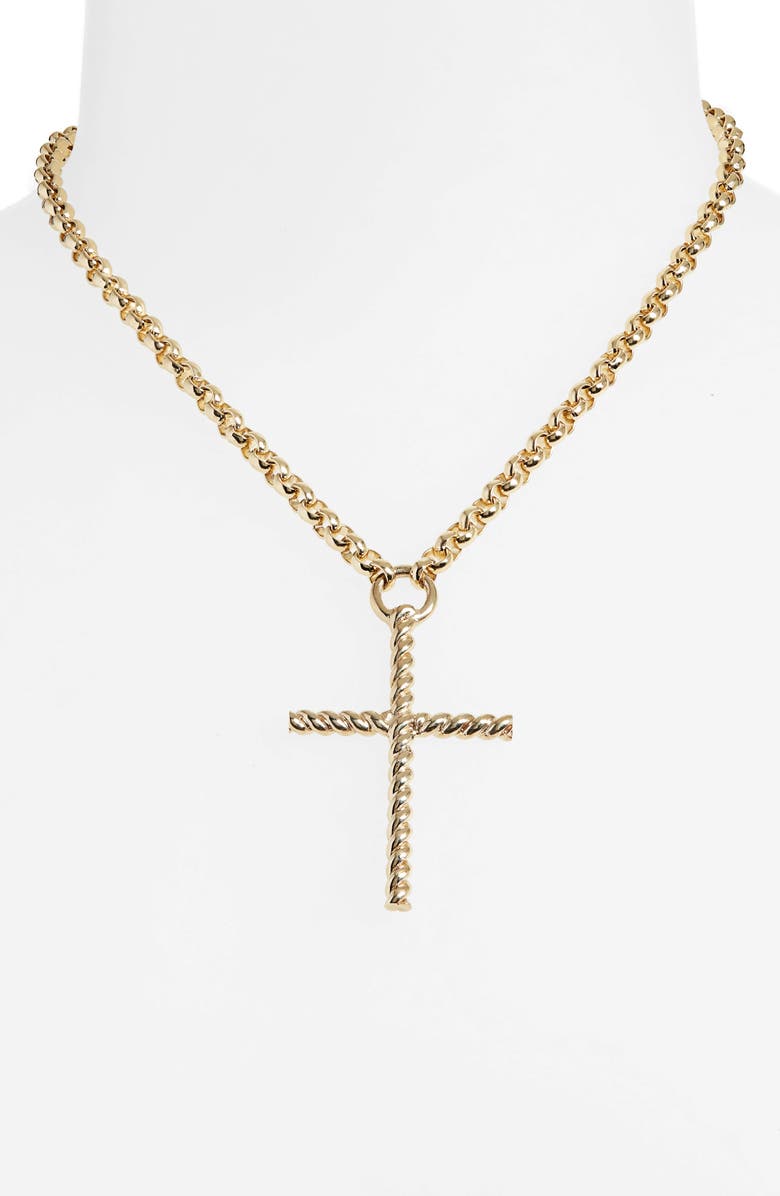 Laura Lombardi Elvira Cross Pendant Necklace, Alternate, color, 