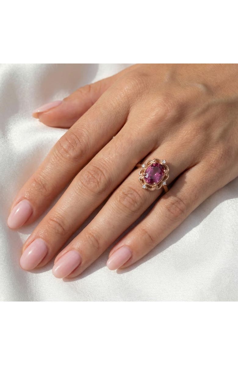 Bliss Diamond GIA Certified Ruby & Diamond 2.05Ct VS Vintage Engagement Ring in 14k Gold, Alternate, color, 14K Rose Gold