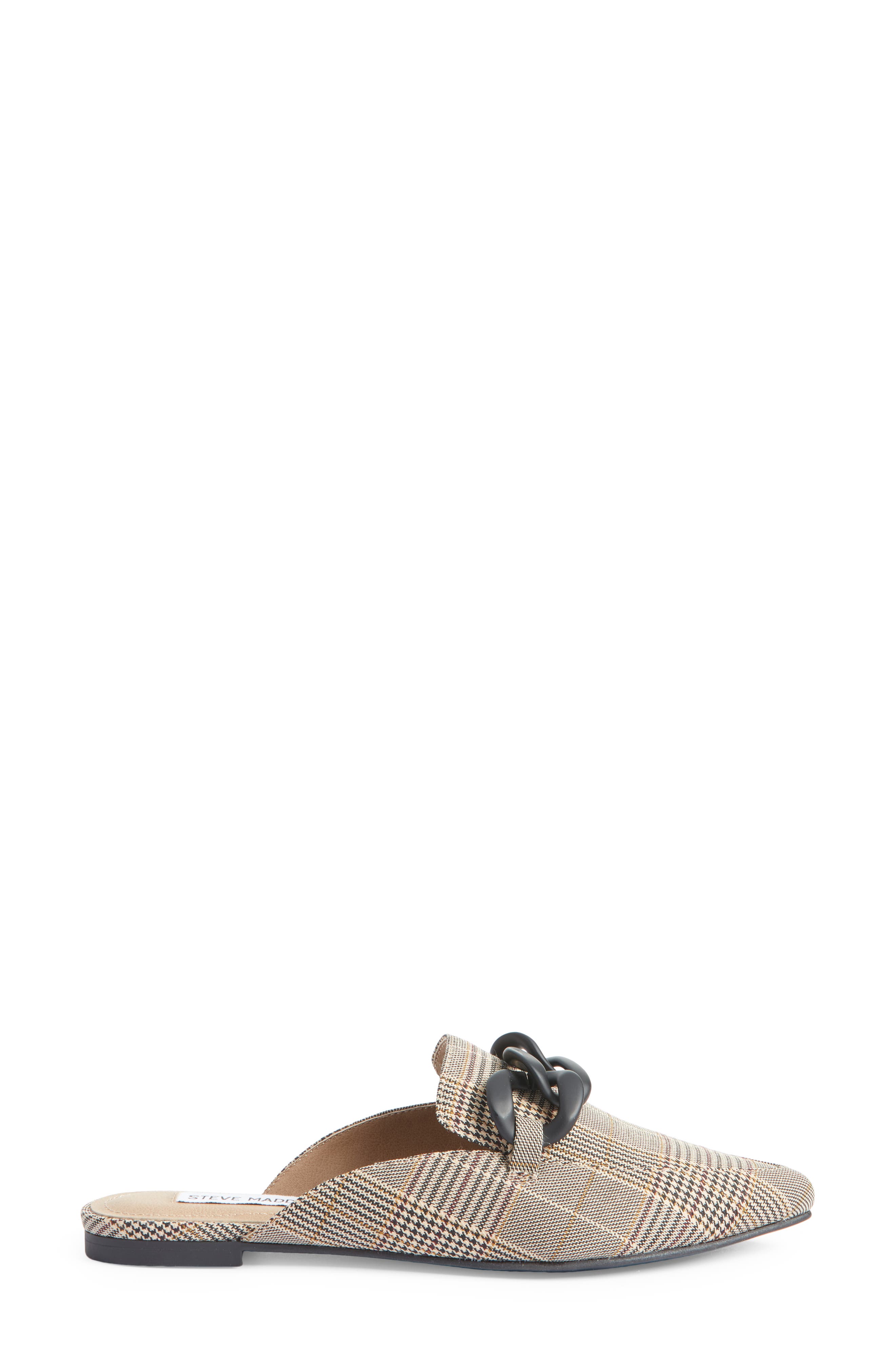 Fleur Pointed Toe Mule, Alternate, color, BLACK PLAID