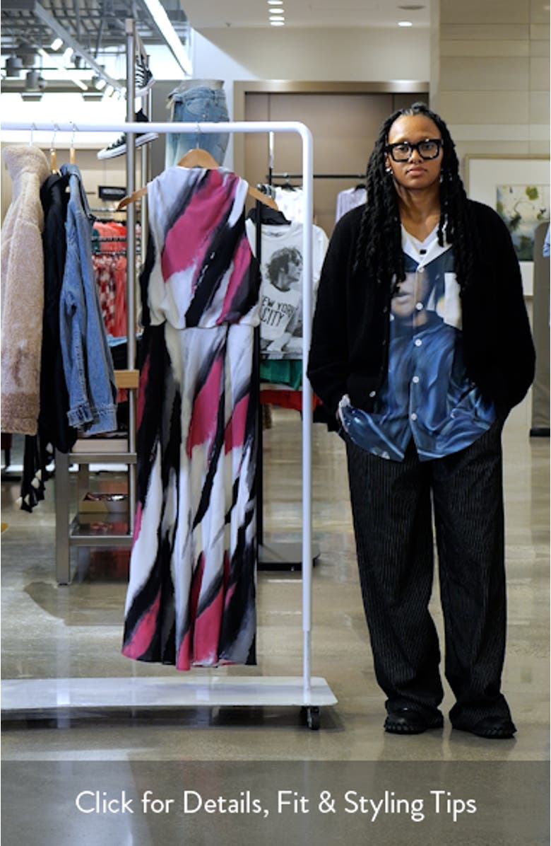 Abstract Print Sleeveless Satin Dress, sales video thumbnail