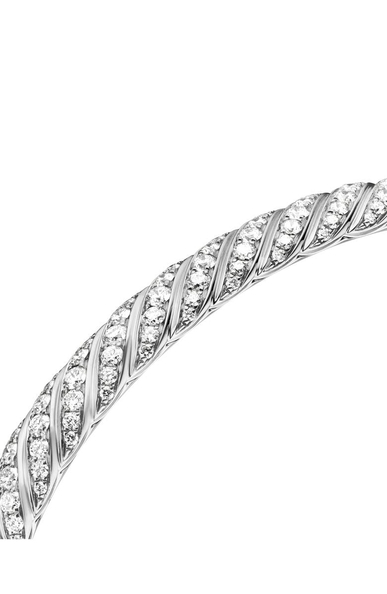 David Yurman Sculpted Cable Bangle Bracelet with Diamonds, 4.6mm, Alternate, color, 18K White Gold/ Diamond