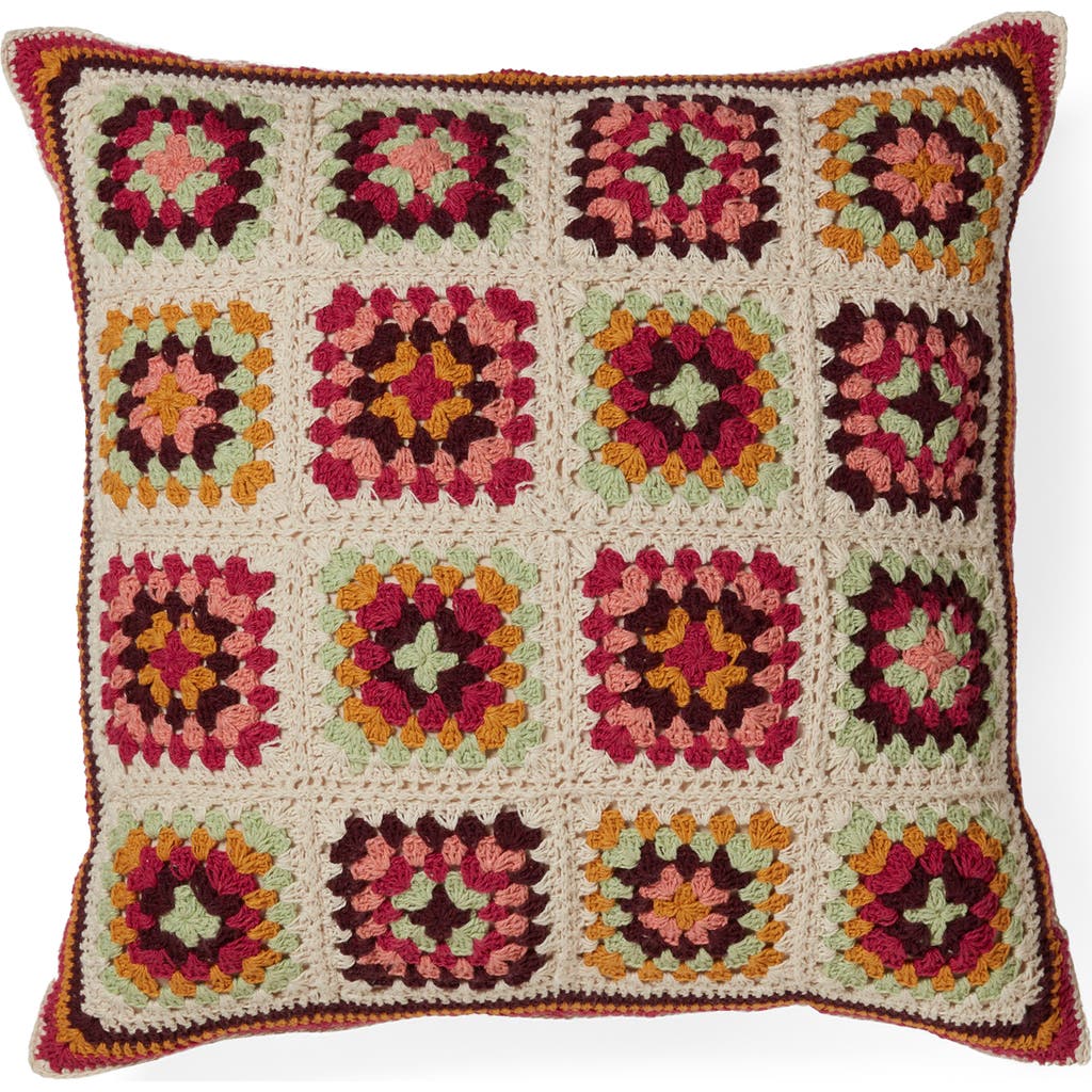 Roselli Trading Company Cozy Corner Crochet Throw Pillow In Beige Multi