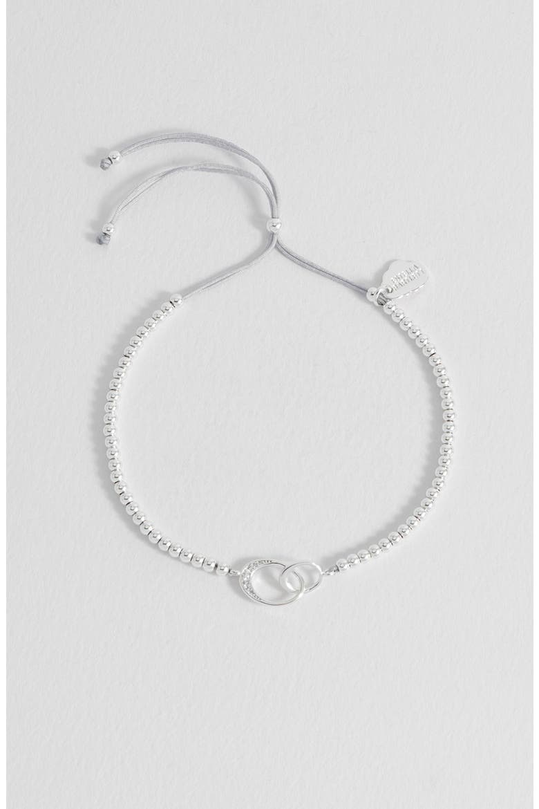 Louise Interlinked Cubic Zirconia Bracelet, Alternate, color, SILVER PLATED