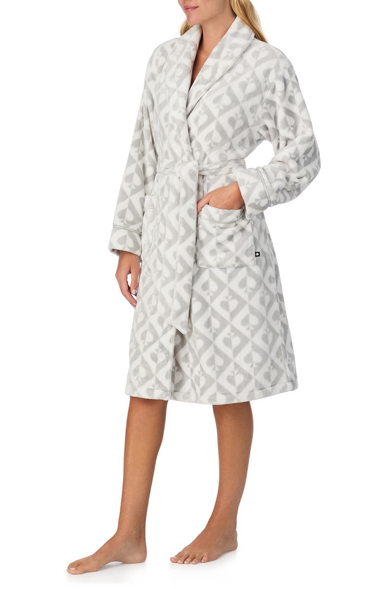 Kate Spade New York print robe, Alternate, color, Grey Geo