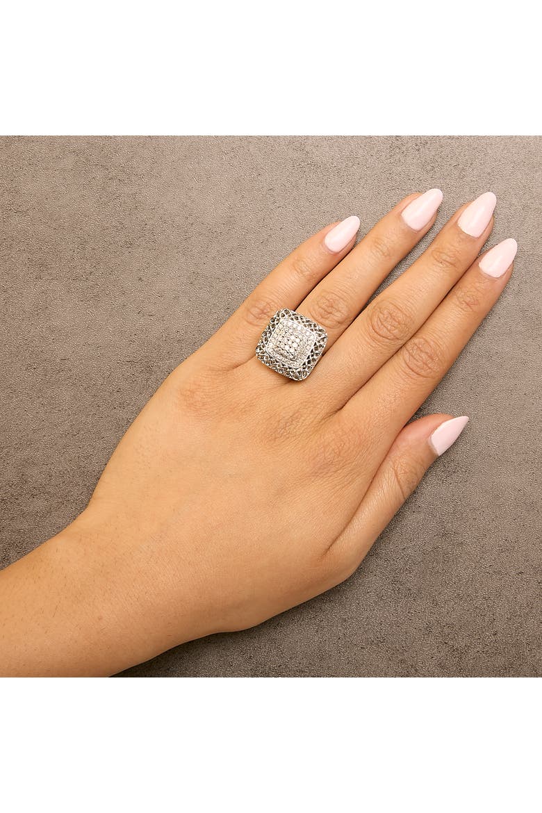Sterling Silver 1.0 Cttw Diamond Celtic Knot Cocktail Ring, Alternate, color, Silver