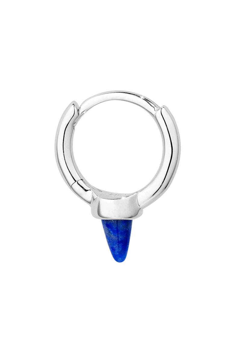 Single Short Lapis Spike Hoop Earring, Alternate, color, WHITE