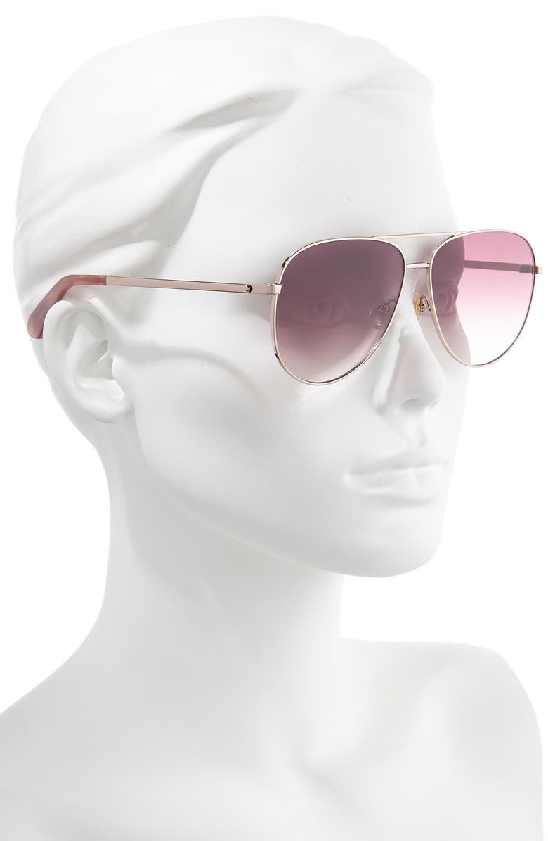 Kate Spade New York isla 61mm aviator sunglasses, Alternate, color, 