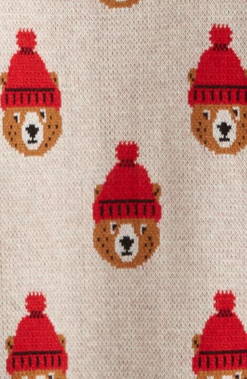 Bear Jacquard Cotton Sweater Romper