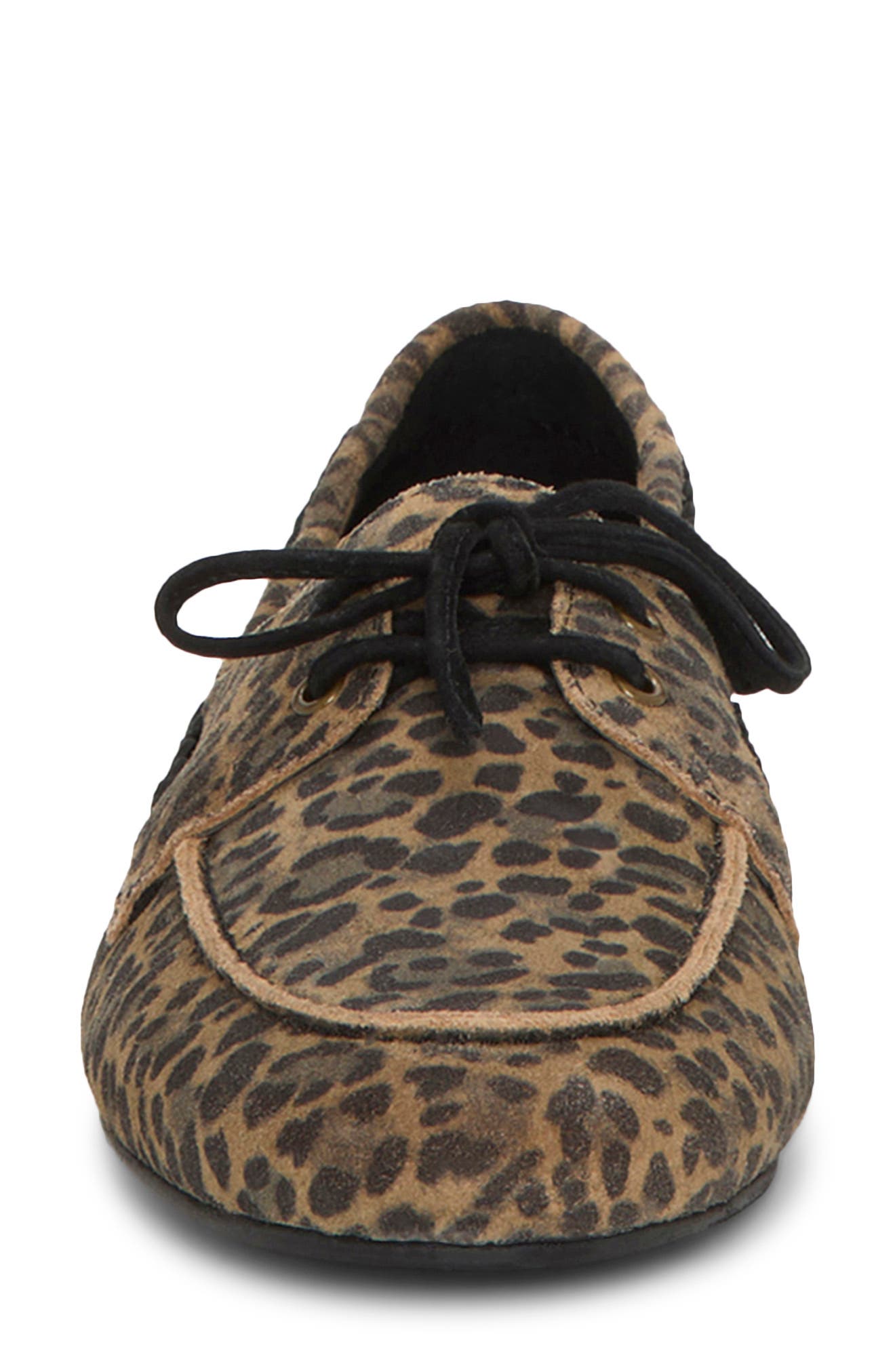 Lucky Brand Timini Leopard Print Suede Boat Shoe, Alternate, color, Leopard Suede