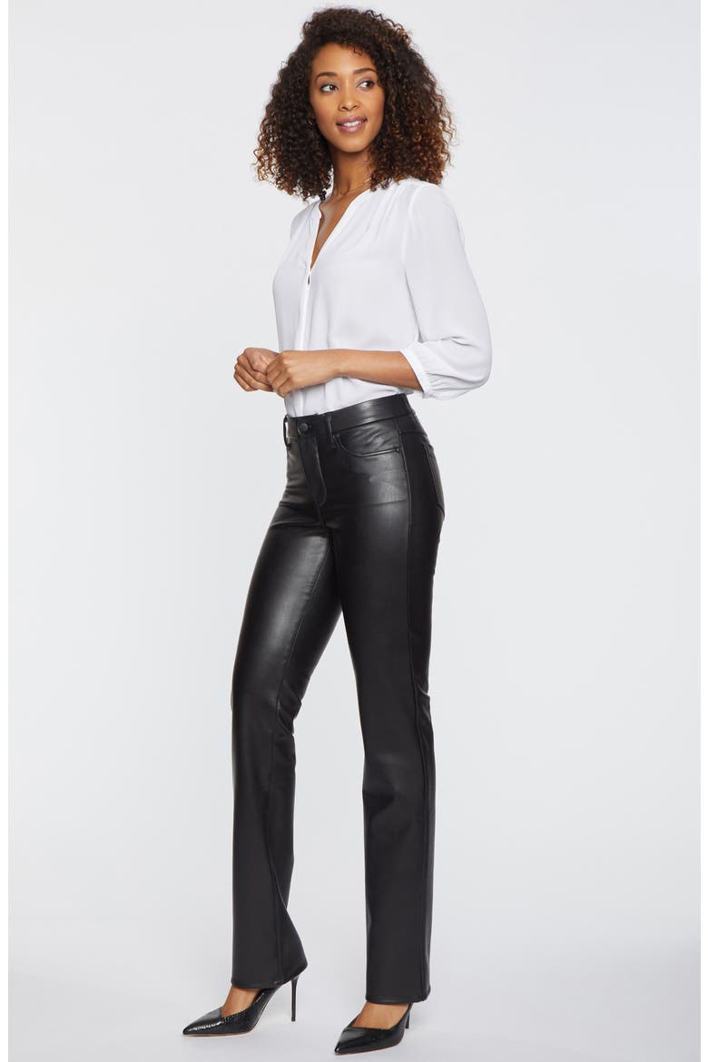 Marilyn Faux Leather Straight Leg Pants, Alternate, color, BLACK