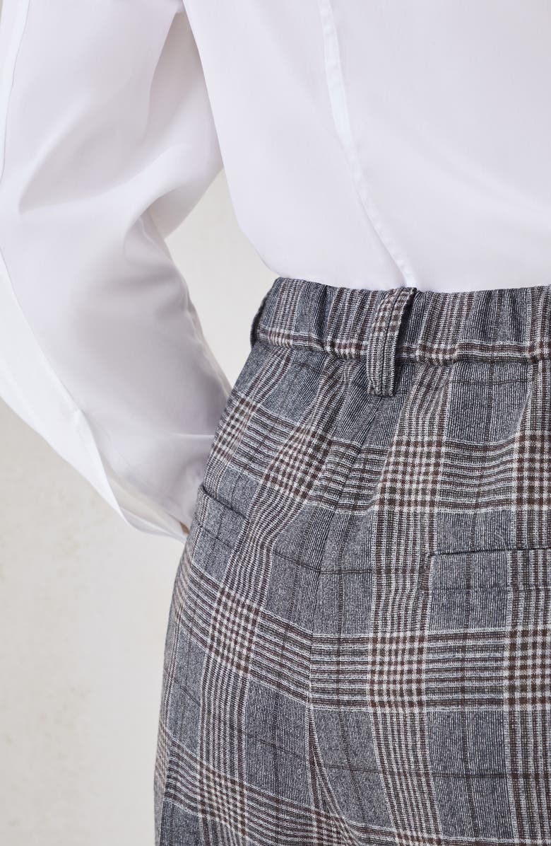 Brunello Cucinelli Prince of Wales baggy trousers, Alternate, color, Anthracite