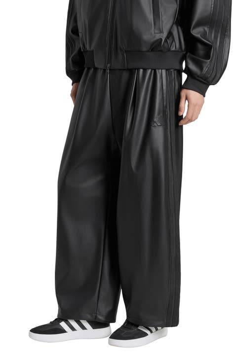Faux Leather Wide Leg Pants