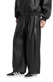 Faux Leather Wide Leg Pants