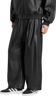 adidas Faux Leather Wide Leg Pants