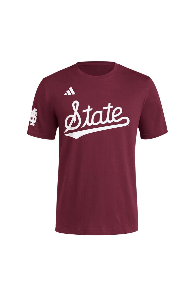 adidas Men's adidas  Maroon Mississippi State Bulldogs Fresh Wordmark T-Shirt, Alternate, color, 