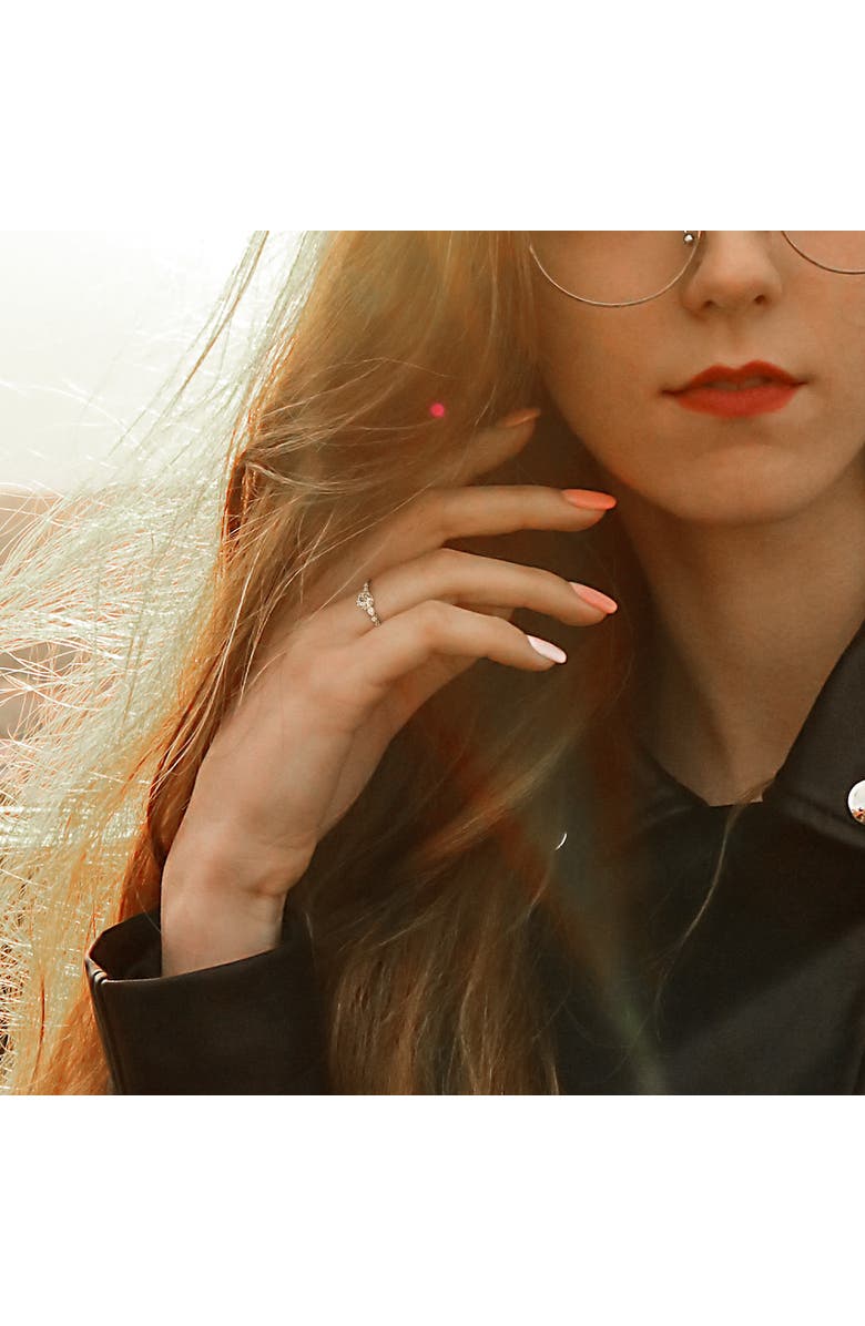 Julianna B. Diamond Raised Scalloped Engagement Ring 14k, Alternate, color, 14K White Gold