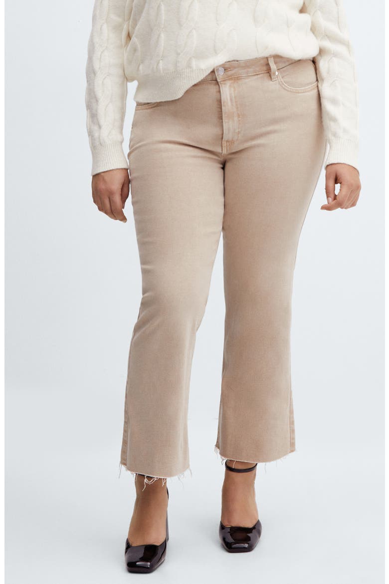 Crop Flare Jeans, Alternate, color, SAND