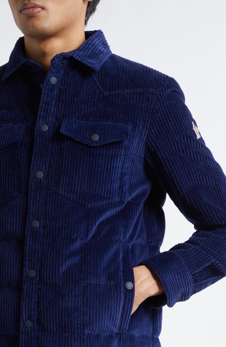 Moncler Grenoble Gelt Quilted Corduroy Shirt Jacket, Alternate, color, Dark Electric Blue