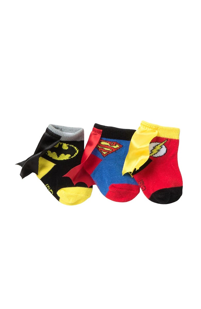 Happy Threads Caped Justice League Booties - Pack of 3, Main, color, 