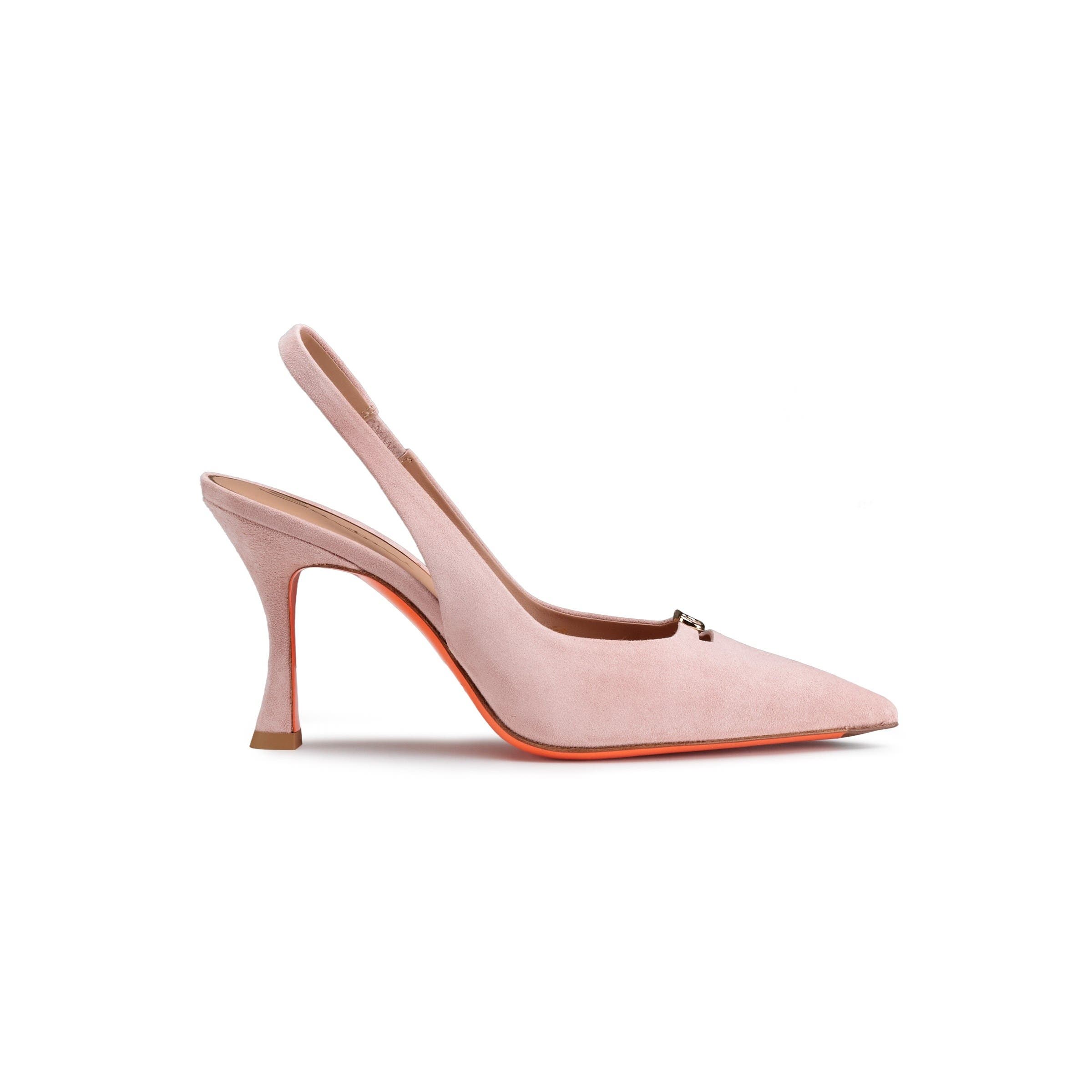 Santoni Suede High-Heel Slingback, Alternate, color, Pink