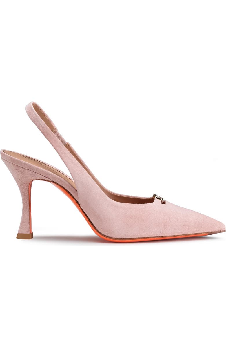 Santoni Suede High-Heel Slingback, Alternate, color, Pink