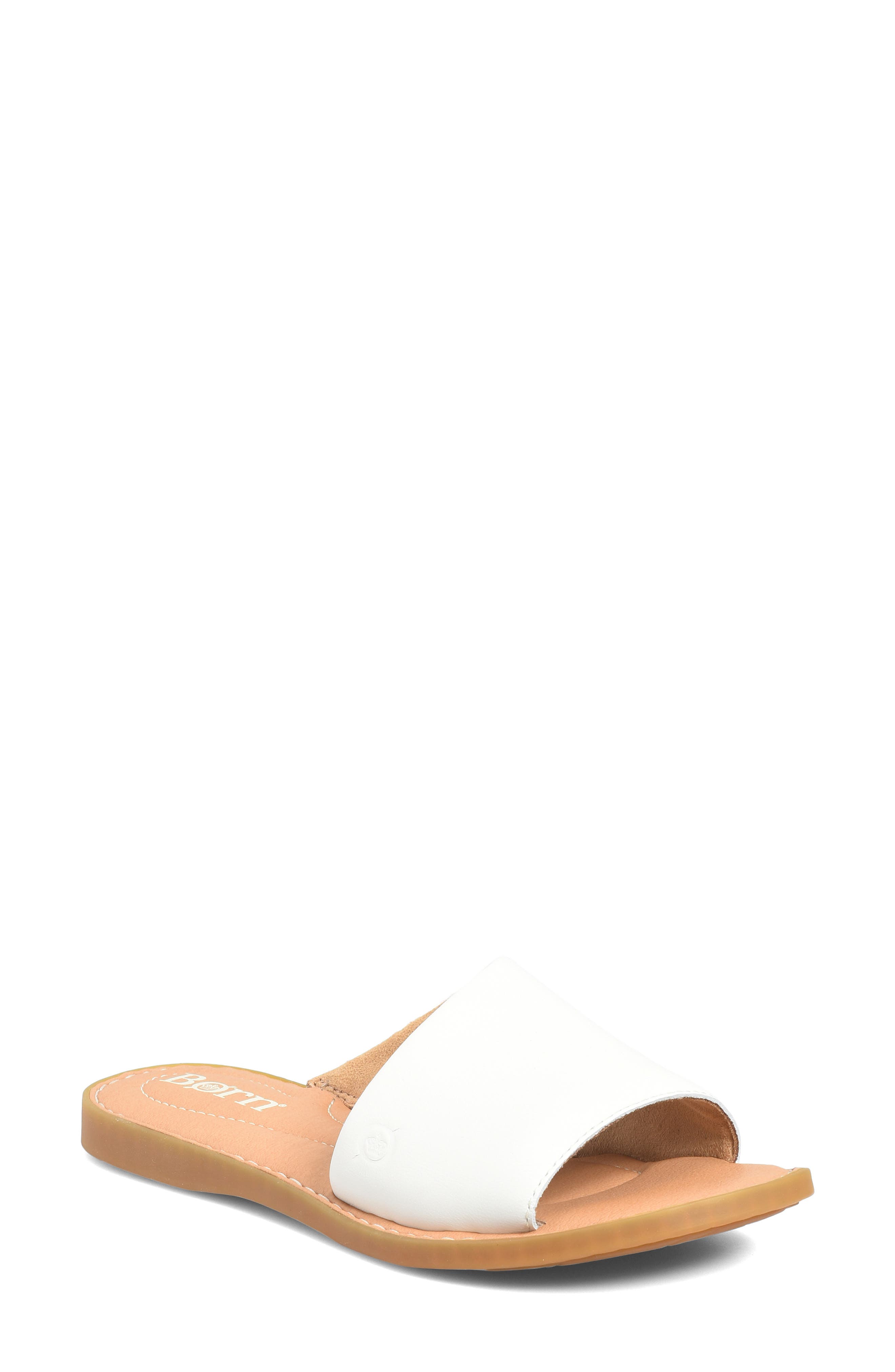 Børn Izabel Sandal, Main, color, Cream Metallic White