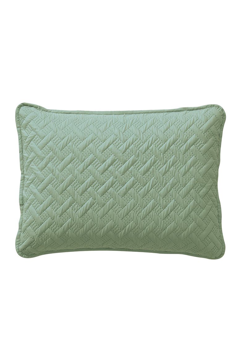 Nina Embossed Basketweave Quilt Set - Full/Queen, Alternate, color, GRN
