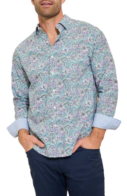 Tommy Bahama Sarasota Stretch Azul Gardens Islandzone® Button-up Shirt In Hawaian Ocean