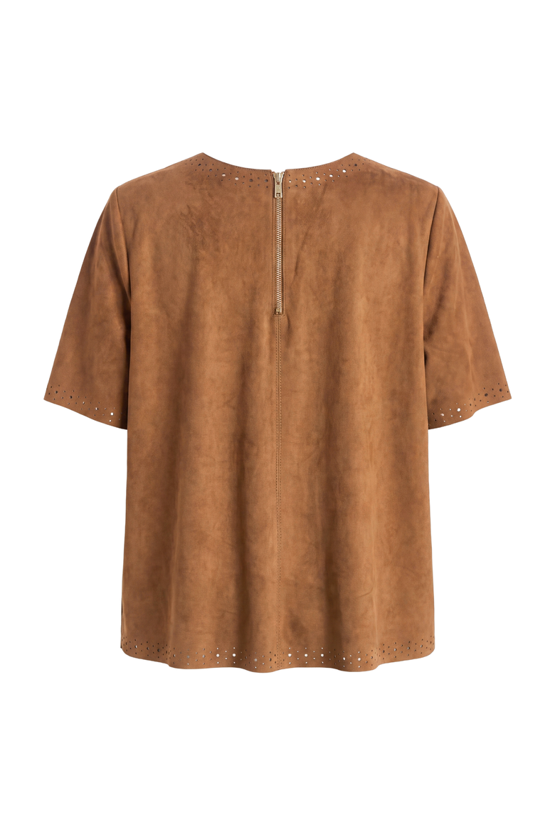 Chloe Genuine Suede Top, Alternate, color, Chestnut