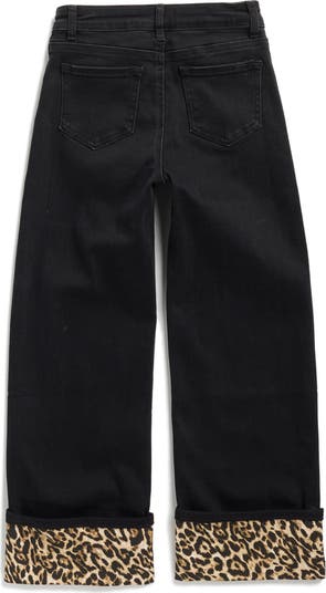 Kid's Leopard Cuff Wide Leg Pants