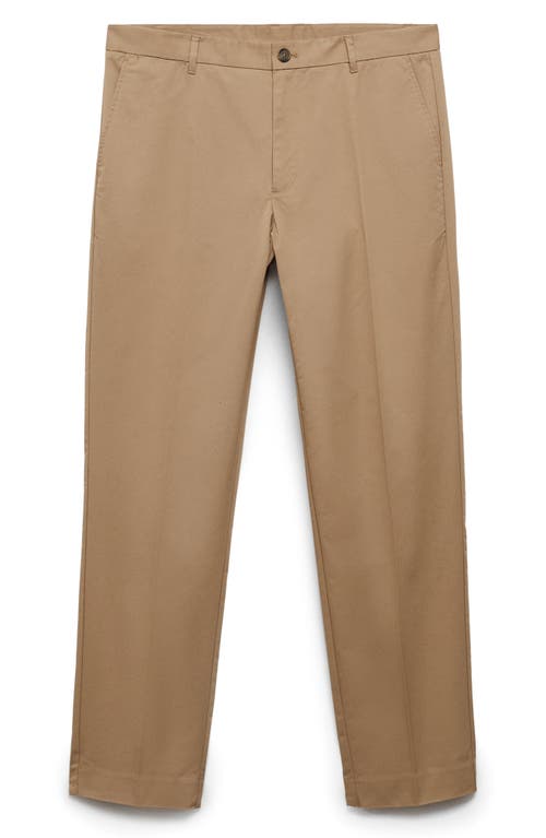 Mango Dublino Slim Fit Twill Chinos In Brown