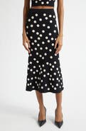 L'AGENCE Mae Polka Dot Bias Cut Skirt