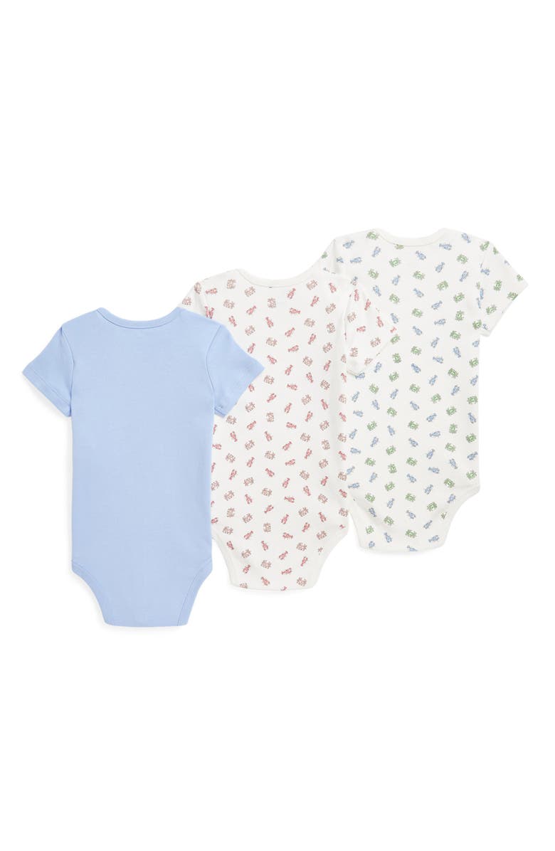 Ralph Lauren Assorted 3-Pack Cotton Rompers, Alternate, color, 